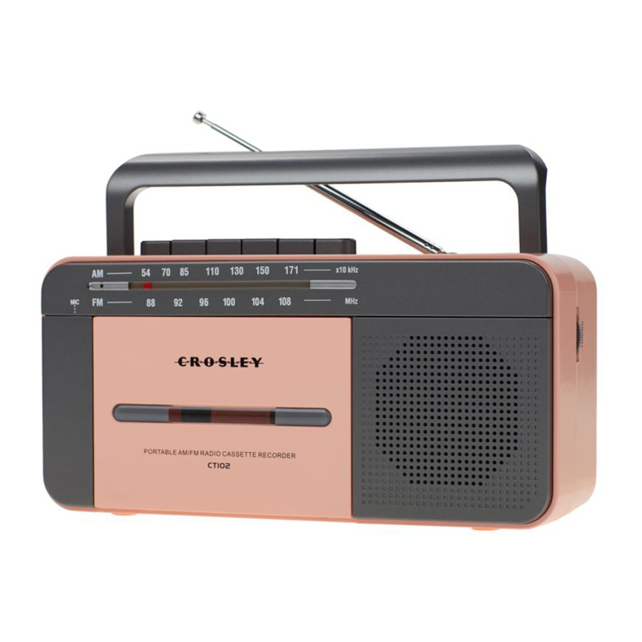 Crosley CT102A Cassette Player Manual ManualsLib