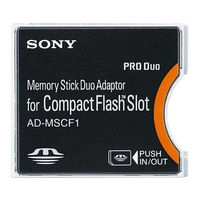 Sony ADMSCF1 - Memory Stick Duo Adptr Operating Instructions