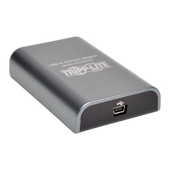 Tripp Lite USB to VGA/DVI Adapter U244-001-R Quick Start Manual