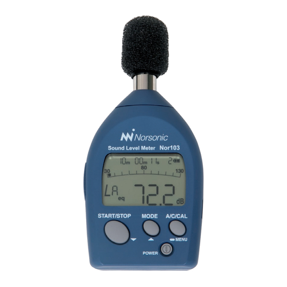 Norsonic nor103 Quick Manual