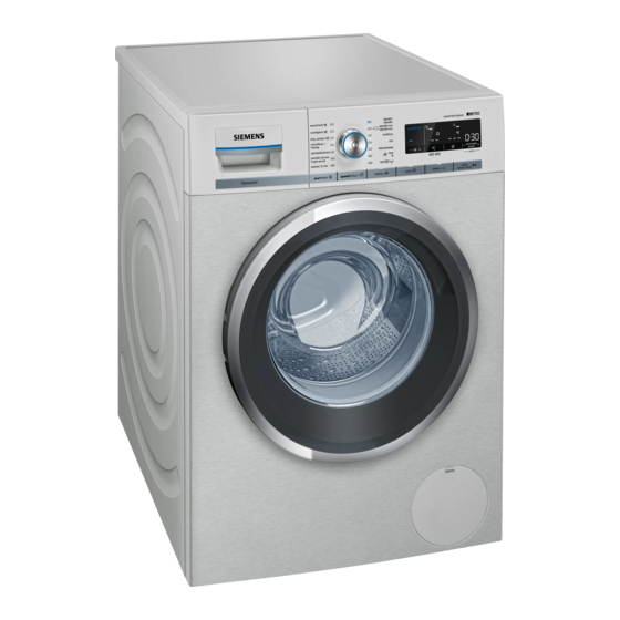 Siemens WM16W790 Instruction Manual And Installation Instructions