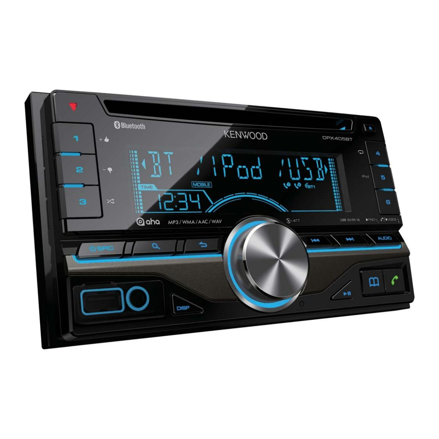 Kenwood DPX405BT Quick Start Manual