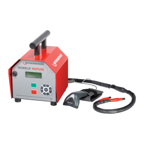 Rothenberger ROWELD ROFUSE+ V2 Instructions For Use Manual