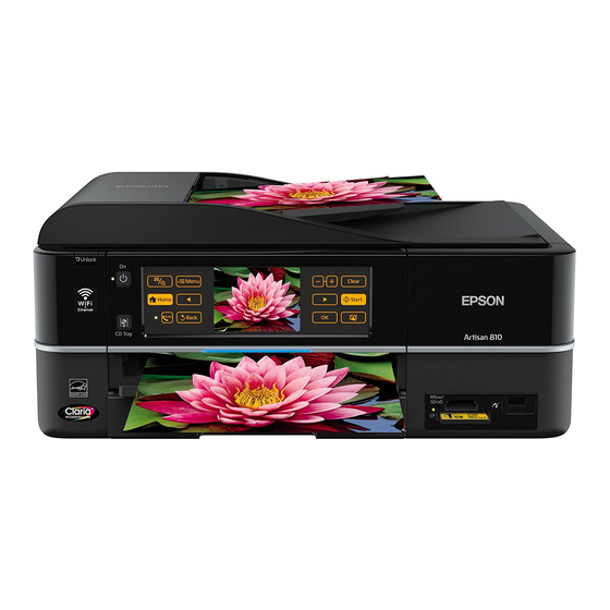 Epson Artisan 810 Series Start Here Manual