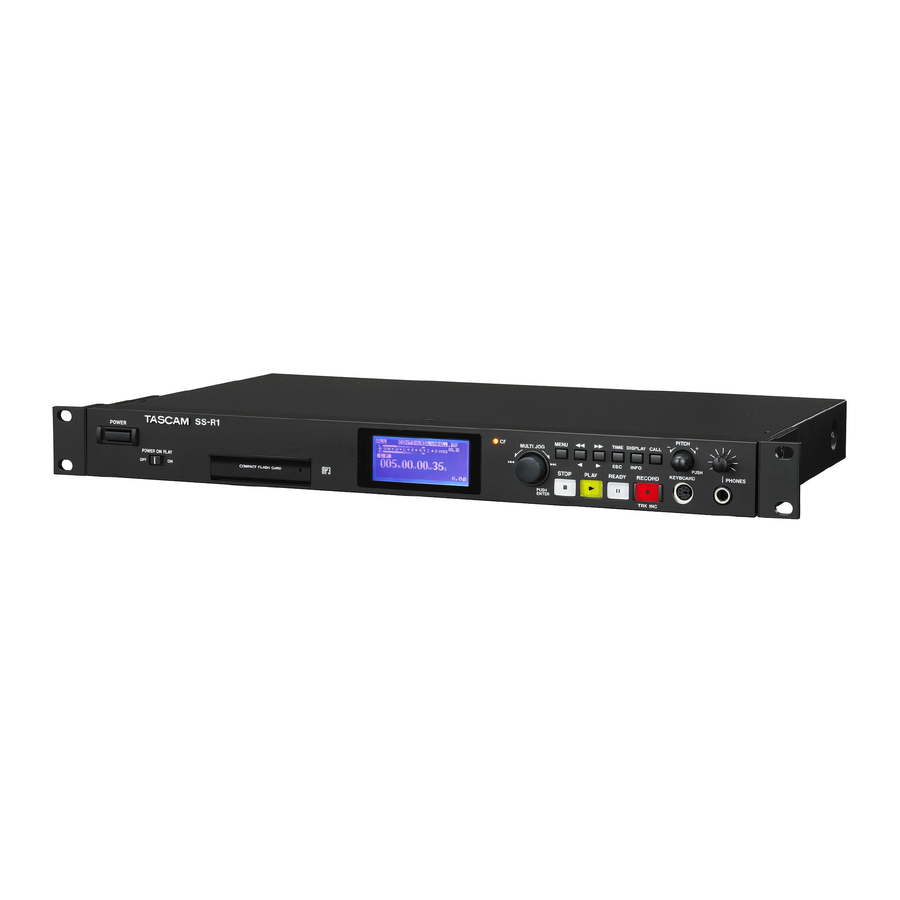 Tascam SS-R1 Owner's Manual