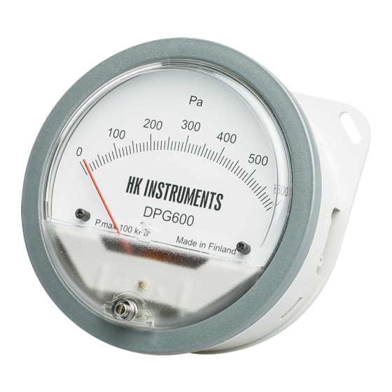 HK Instruments DPG Series Installation Instructions