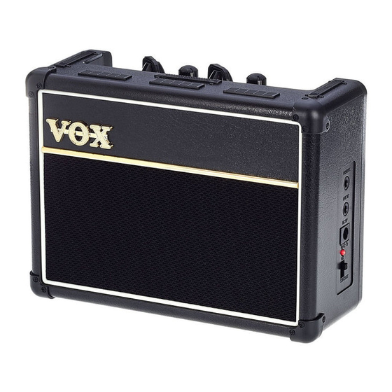 VOX Amplification AC2 RhythmVOX Bass Owner's Manual