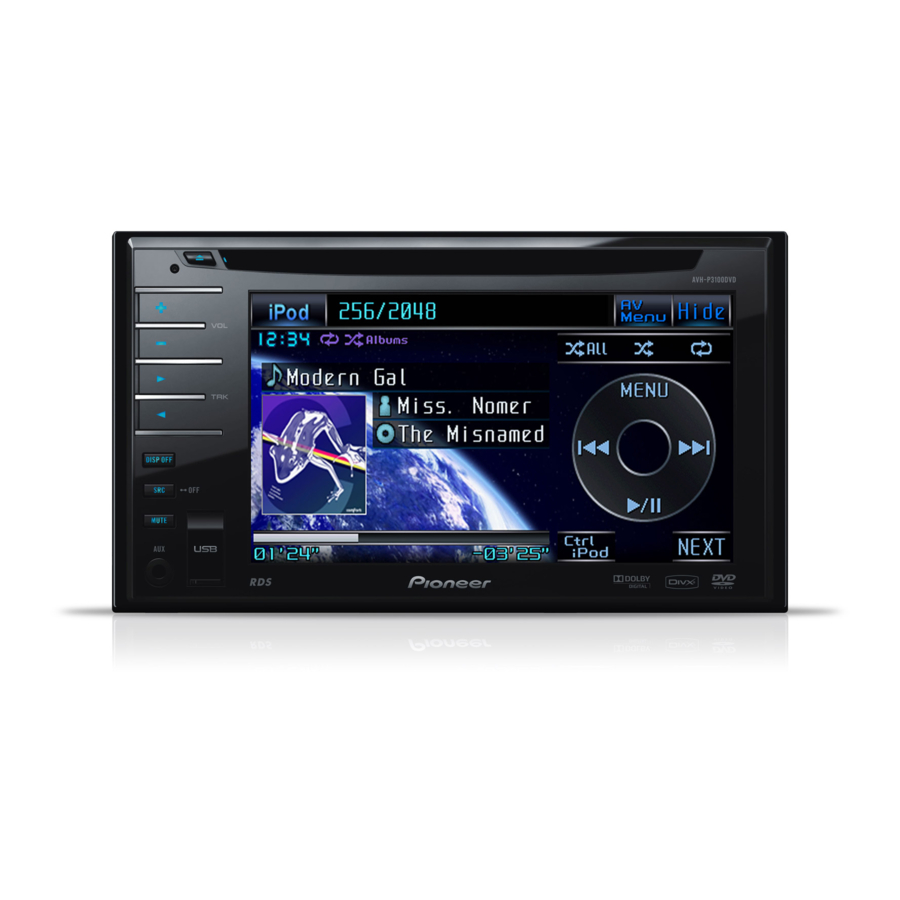 Pioneer AVH-P3100DVD Installation Manual