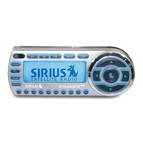 SIRIUS SATELLITE RADIO STARMATE REPLAY ST2 USER AND INSTALLATION MANUAL