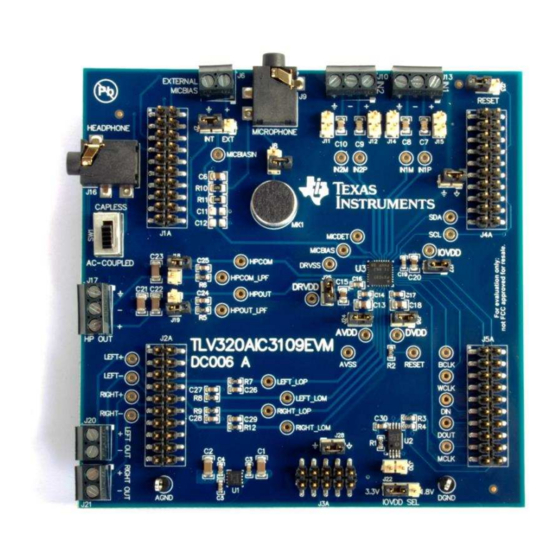 Texas Instruments TLV320AIC3109EVM-K User Manual
