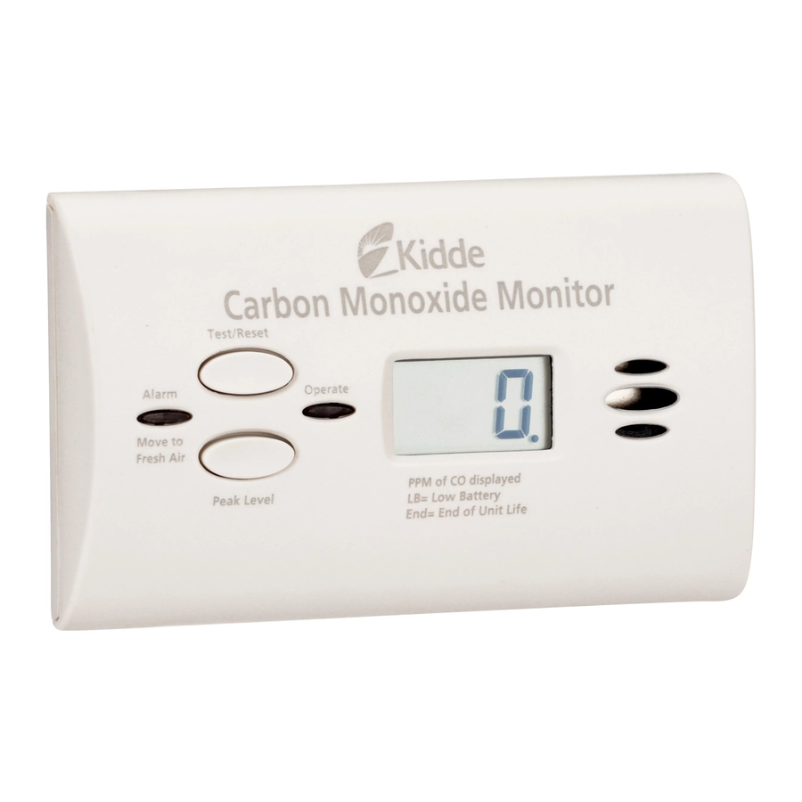 Kidde KNCOUB Carbon Monoxide Monitor Manual ManualsLib