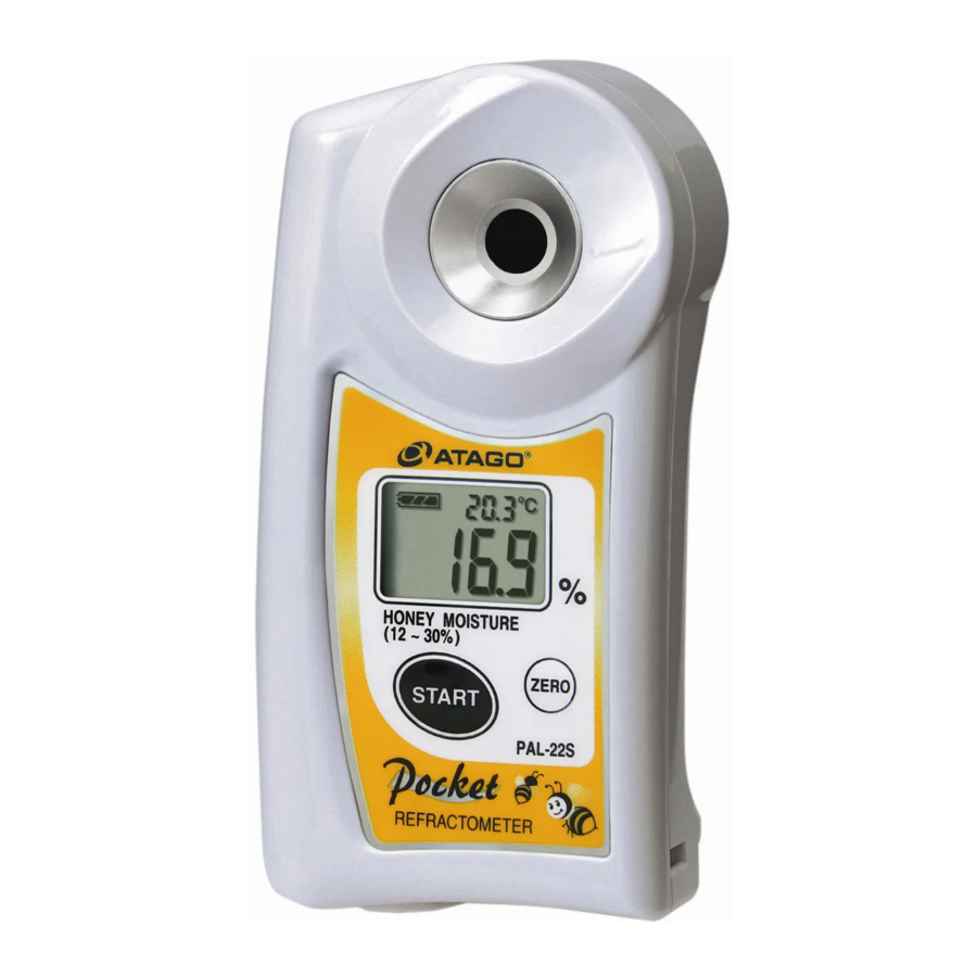 Atago PAL22S, 4422 HandHeld Honey Moisture Refractometer Manual