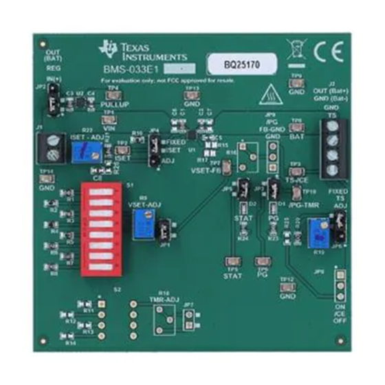 Texas Instruments BQ25170EVM User Manual