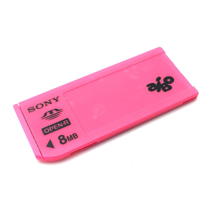 Sony ERA-MS008 - AIBO Programming Memory Stick Manual | ManualsLib