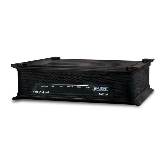 Planet 1-Bay SATA NAS Server NAS-7100 Quick Installation Manual