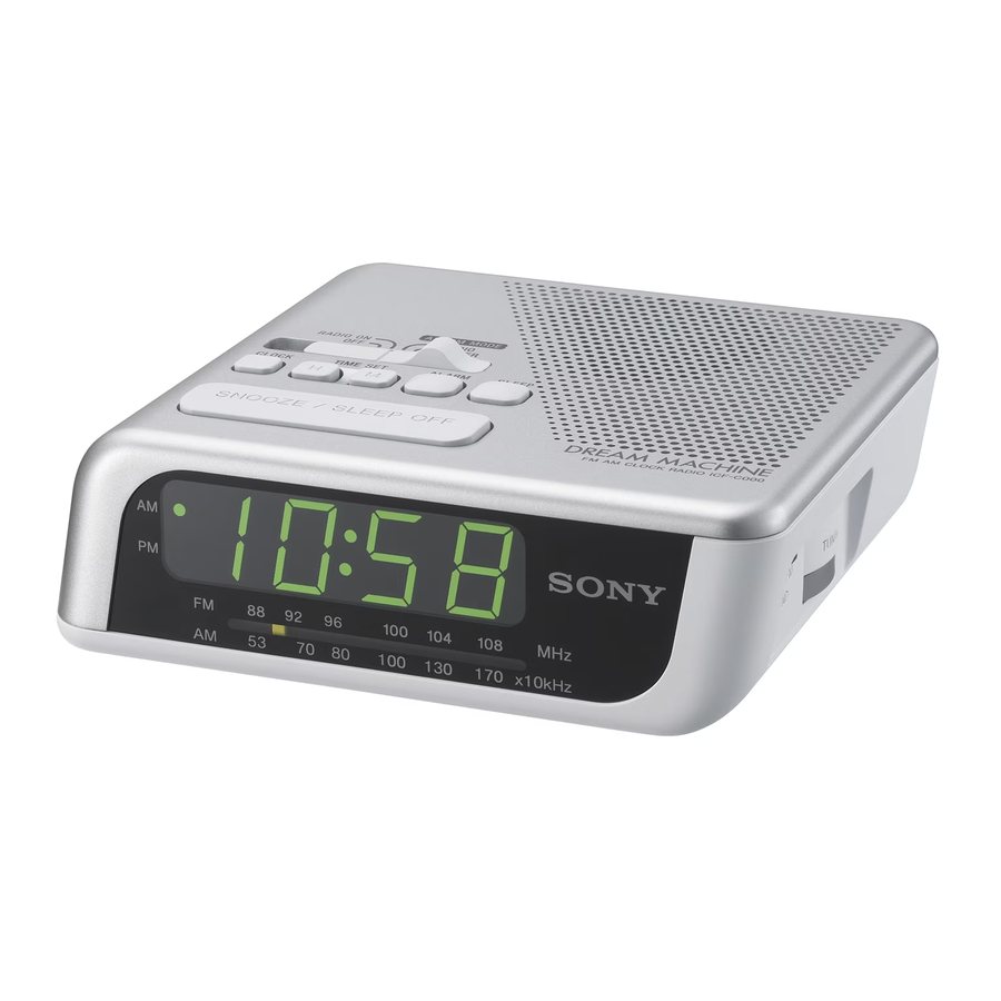 SONY ICF-C390 Fm AM Clock Radio Instruction Manual