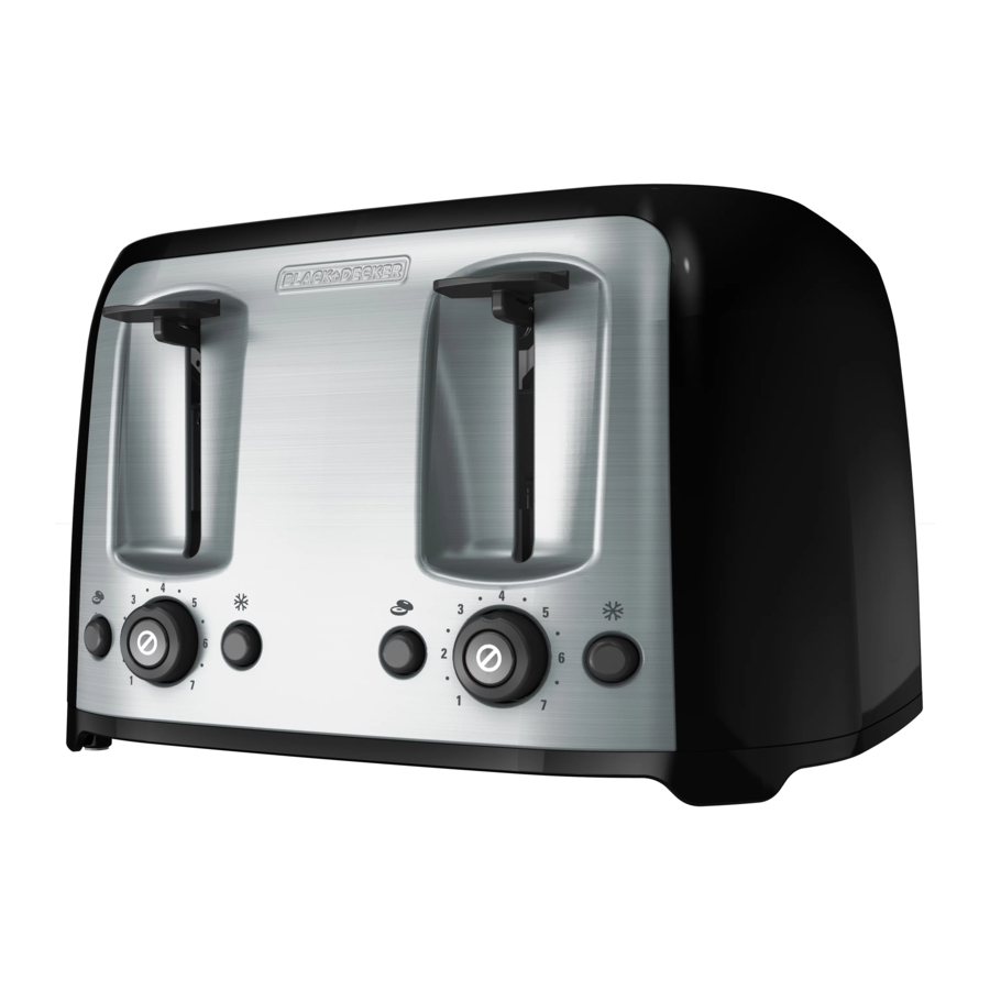 Black & Decker TR1478BD 4Slice Toaster Manual ManualsLib