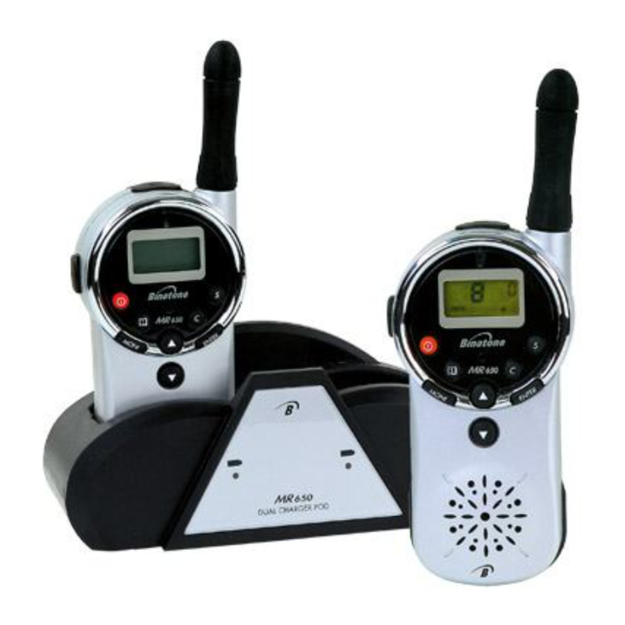 Binatone MR650 Personal Mobile Radio Manual ManualsLib