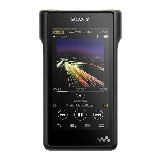 Sony NW-WM1A Manual