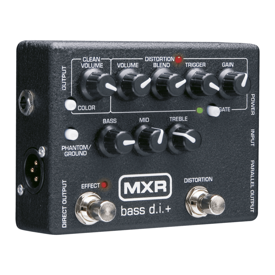 Mxr M80 Bass D.i.+ - Music Pedal Manual 