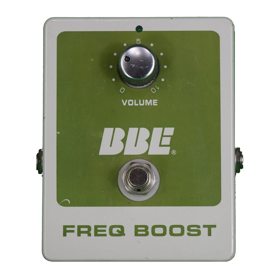 BBE Freq Boost User Manual