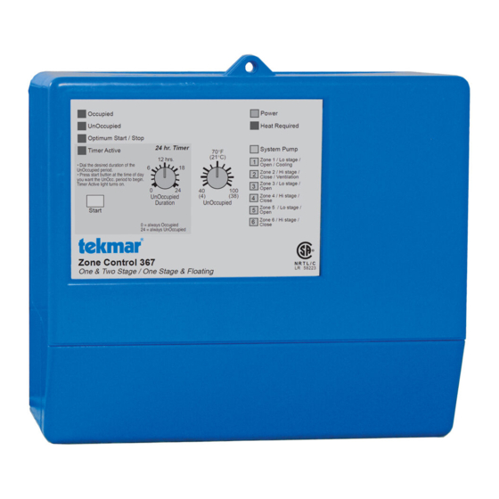 Tekmar Zone Control 367 Data Brochure
