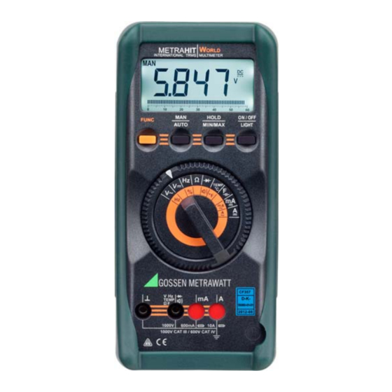 Gossen MetraWatt METRAHIT WORLD Manuals