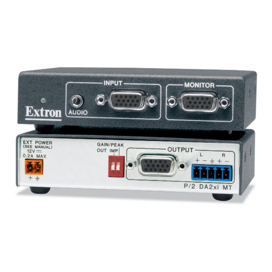 Extron electronics P/2 DA2xi MT User Manual