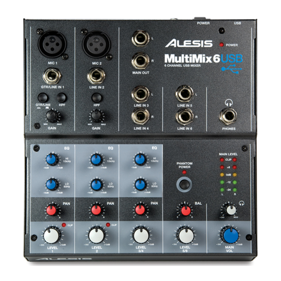Alesis MultiMix 6 USB Quick Start Manual