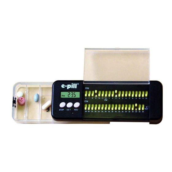 E-Pill Multi-Alarm Pill Box Operating Instructions