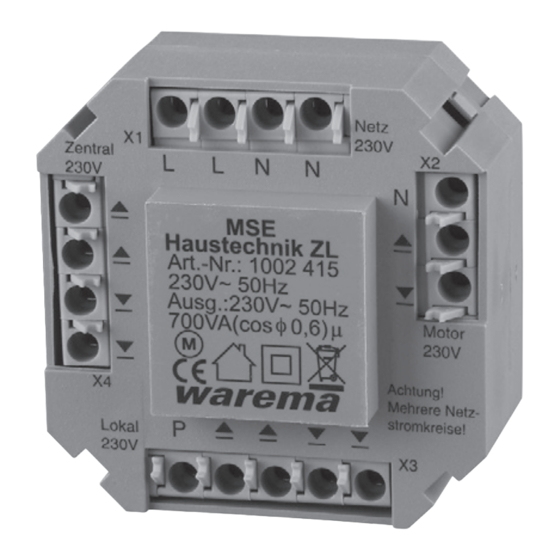 WAREMA MSE Haustechnik ZL Operating And Installation Instructions