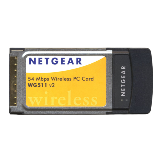 NETGEAR WG511v2 - 54 Mbps Wireless PC Card 32-bit CardBus Datasheet