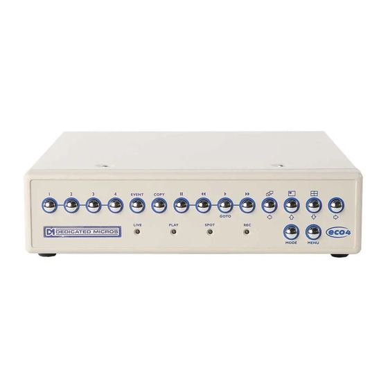 Dedicated Micros Eco4 Series Quick Start Manual
