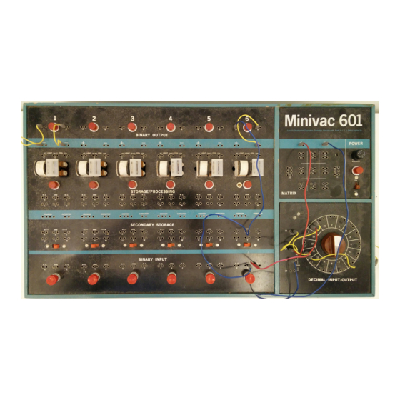 Scientific Development Corporation Minivac 601 Getting Acquainted