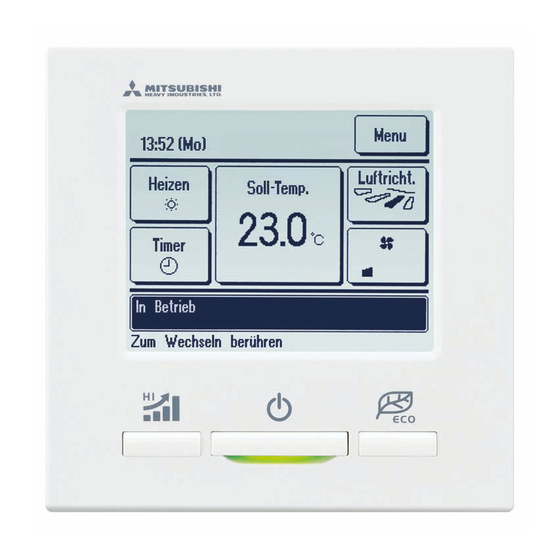 Mitsubishi Heavy Industries eco touch RC-EX1 Installation Manual