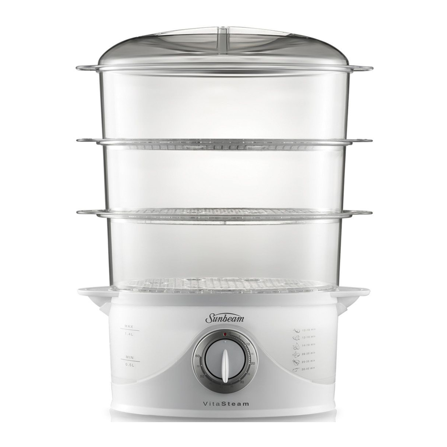 Sunbeam VitaSteam ST6650 Food Steamer Manual ManualsLib