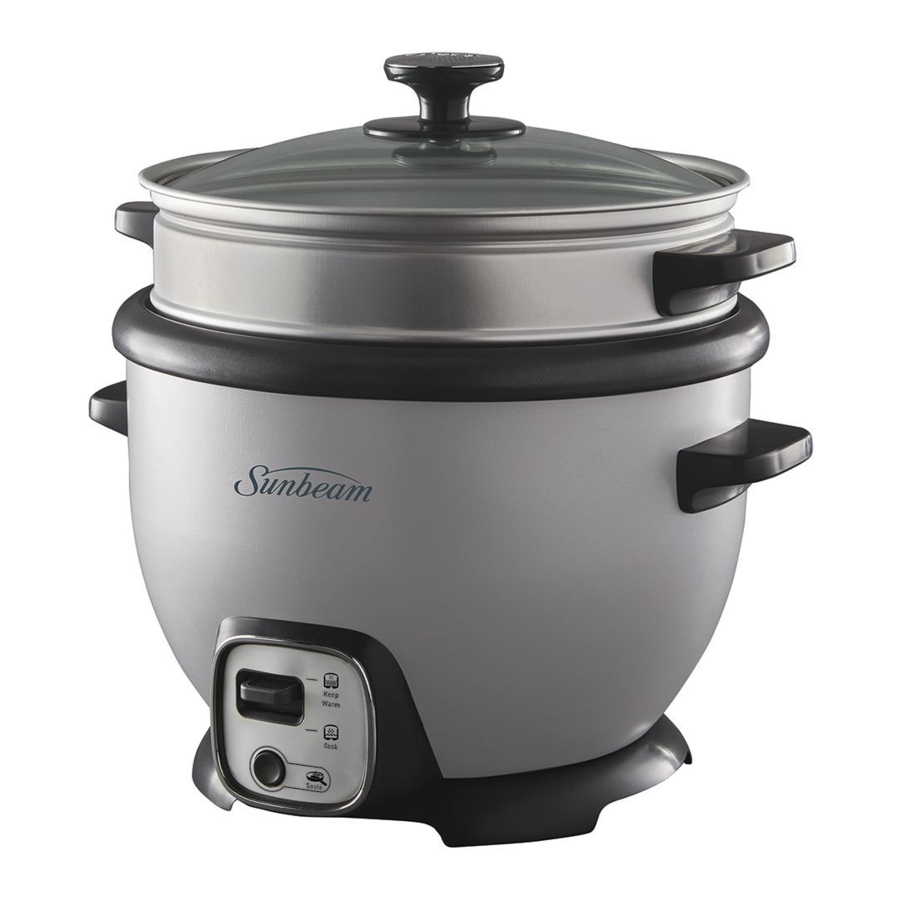 Sunbeam RCP4000SV Rice Cooker + Sauté 10 Cup Manual ManualsLib