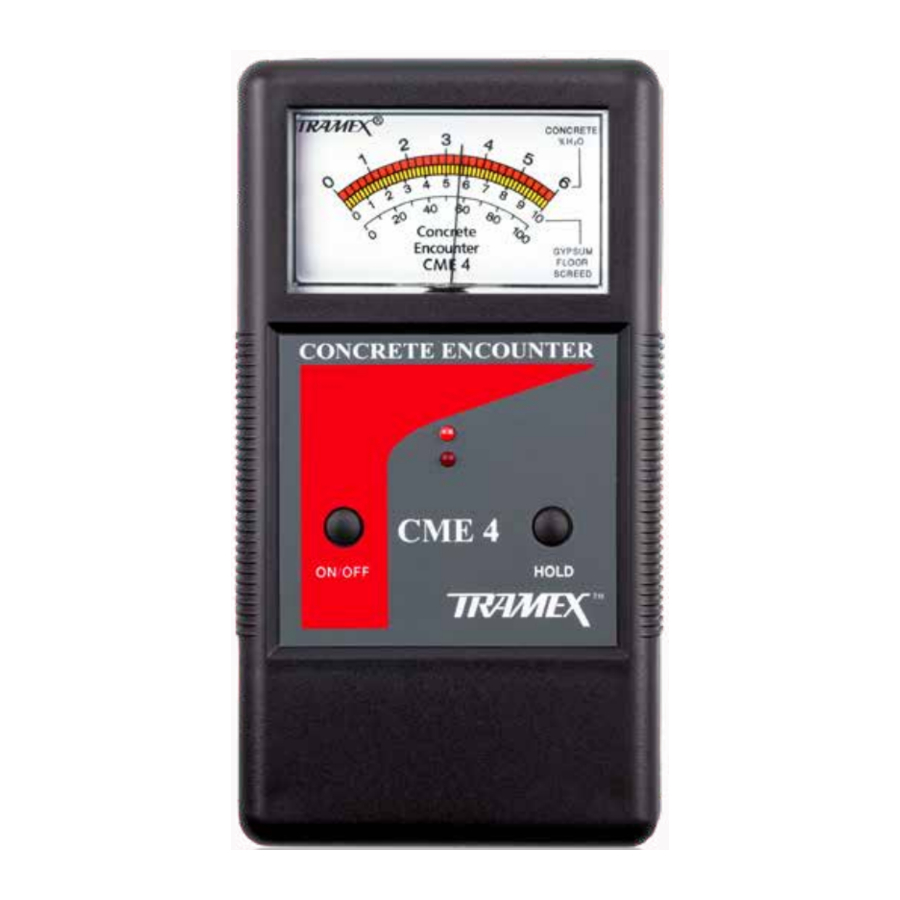 TRAMEX CME4 Concrete Moisture Encounter Quick Start Manual ManualsLib