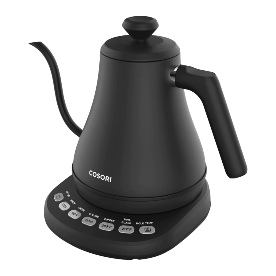 COSORI CO108NK Original Electric Gooseneck Kettle Manual ManualsLib