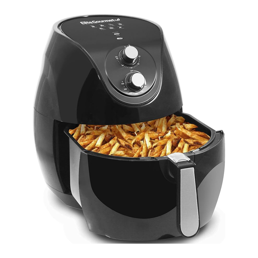 Elite Gourmet EAF-0201 Black Compact 2.1 Qt Air Fryer Oil-Free