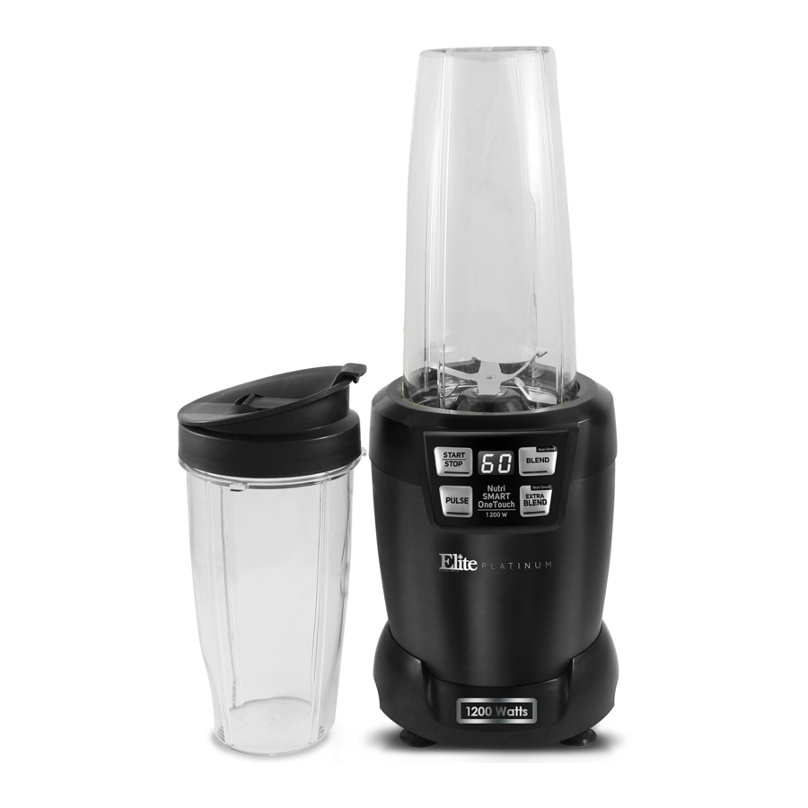Elite Gourmet EPB5455 hiQ Nutri Smart Blender Manual ManualsLib