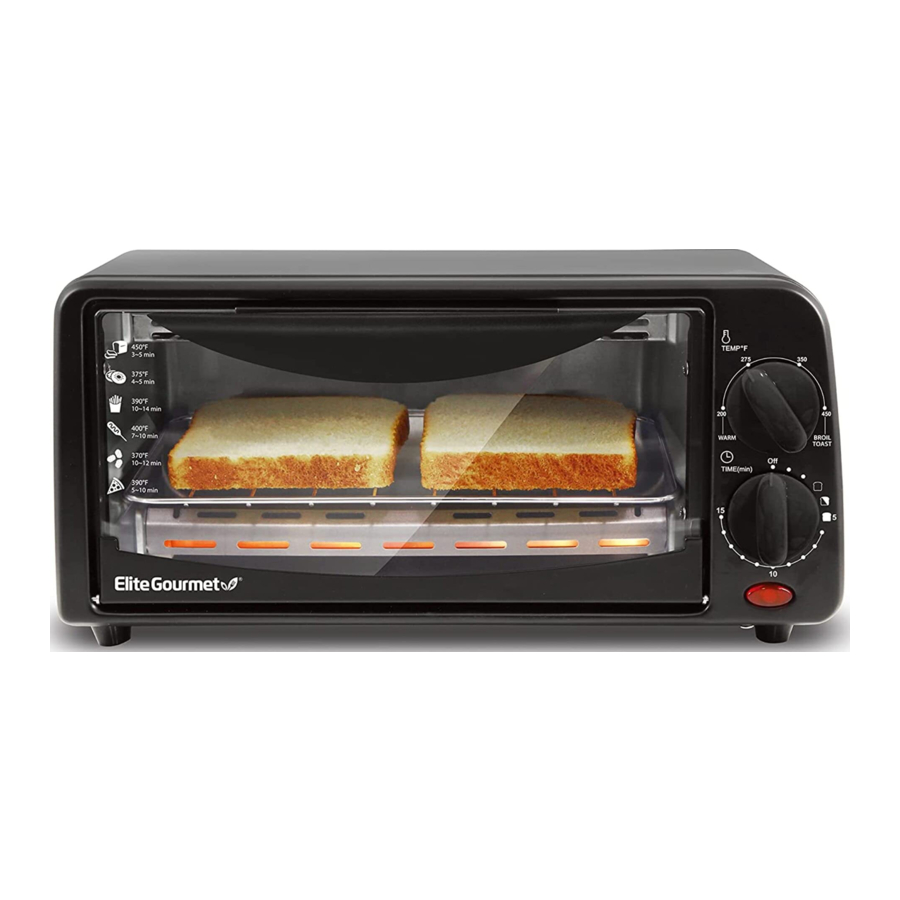 Elite Gourmet ETO236 2Slice Toaster Oven Manual ManualsLib