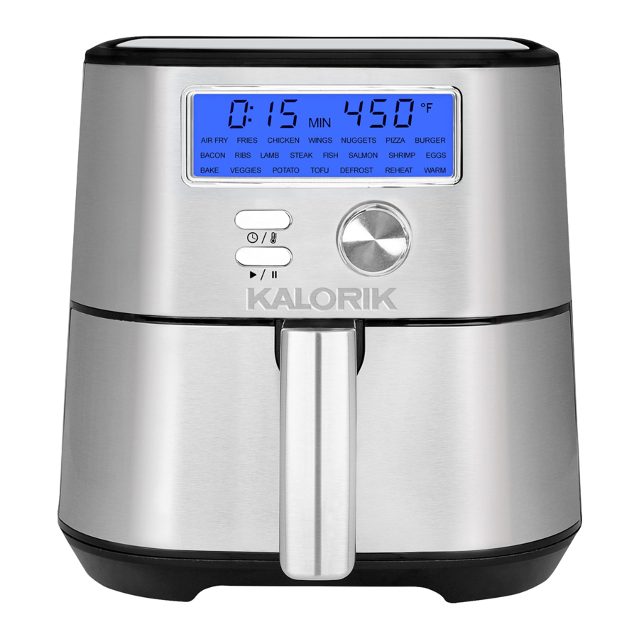 Kalorik MAXX FT 47822 SS, FT 47824 SS, FT 50876 SS Air Fryer Manual