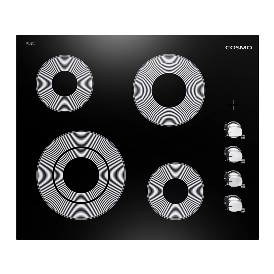 Cosmo COS244ECC, COS304ECC, COS365ECC Electric Cooktop Manual