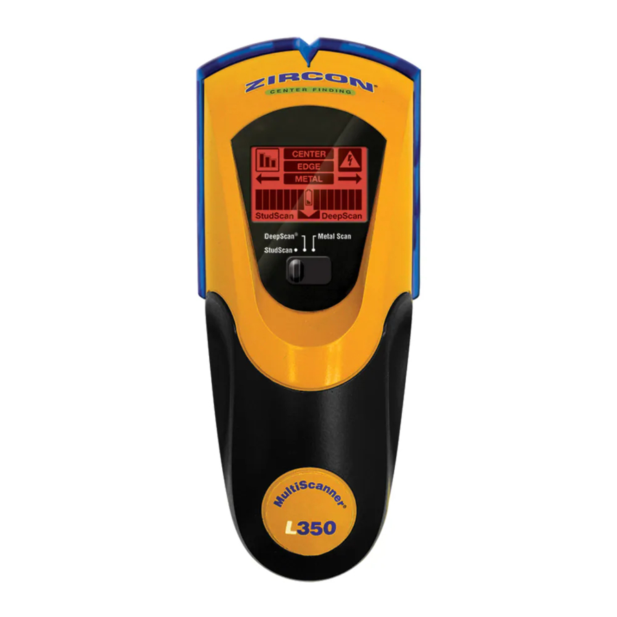 Zircon MultiScanner L350 Multifunction Wall Scanner Manual ManualsLib