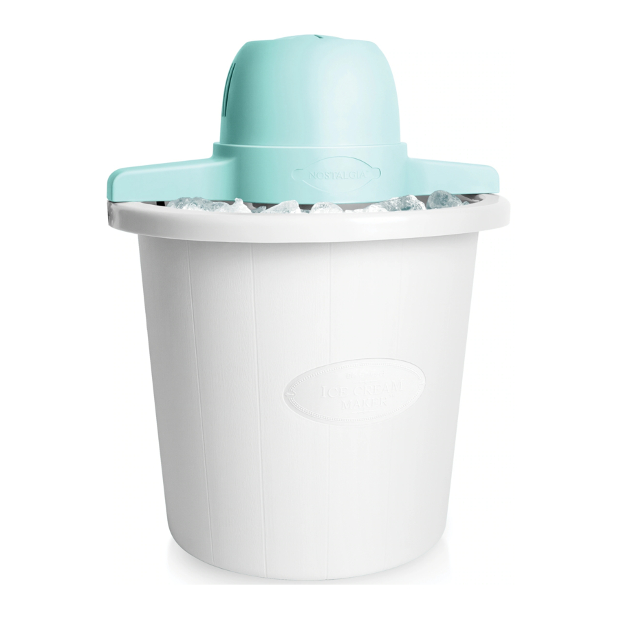 Nostalgia ICMP4WH 4Quart Electric Ice Cream Maker Manual ManualsLib
