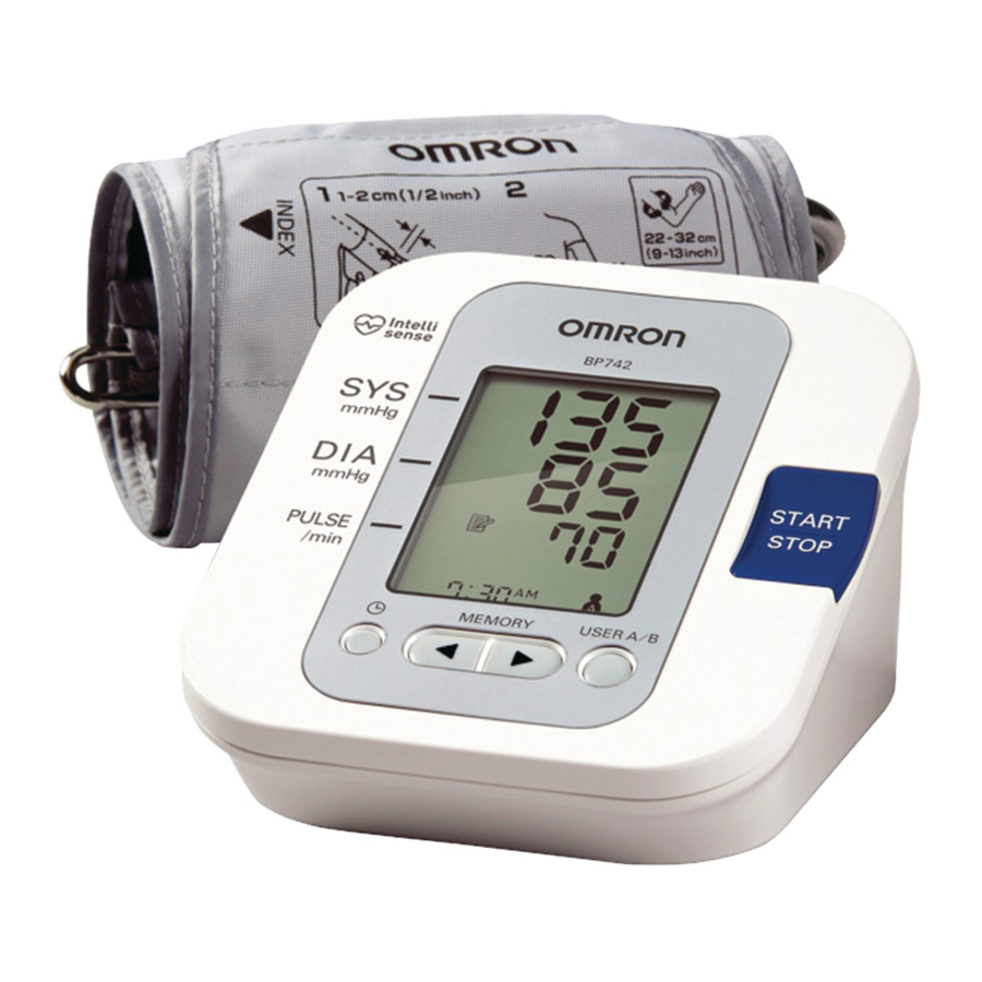 Omron BP742 - 5 Series Blood Pressure Monitor Manual | ManualsLib