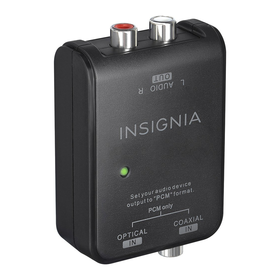 Insignia NSHZ313 Optical/Coaxial DigitaltoAnalog Converter Quick