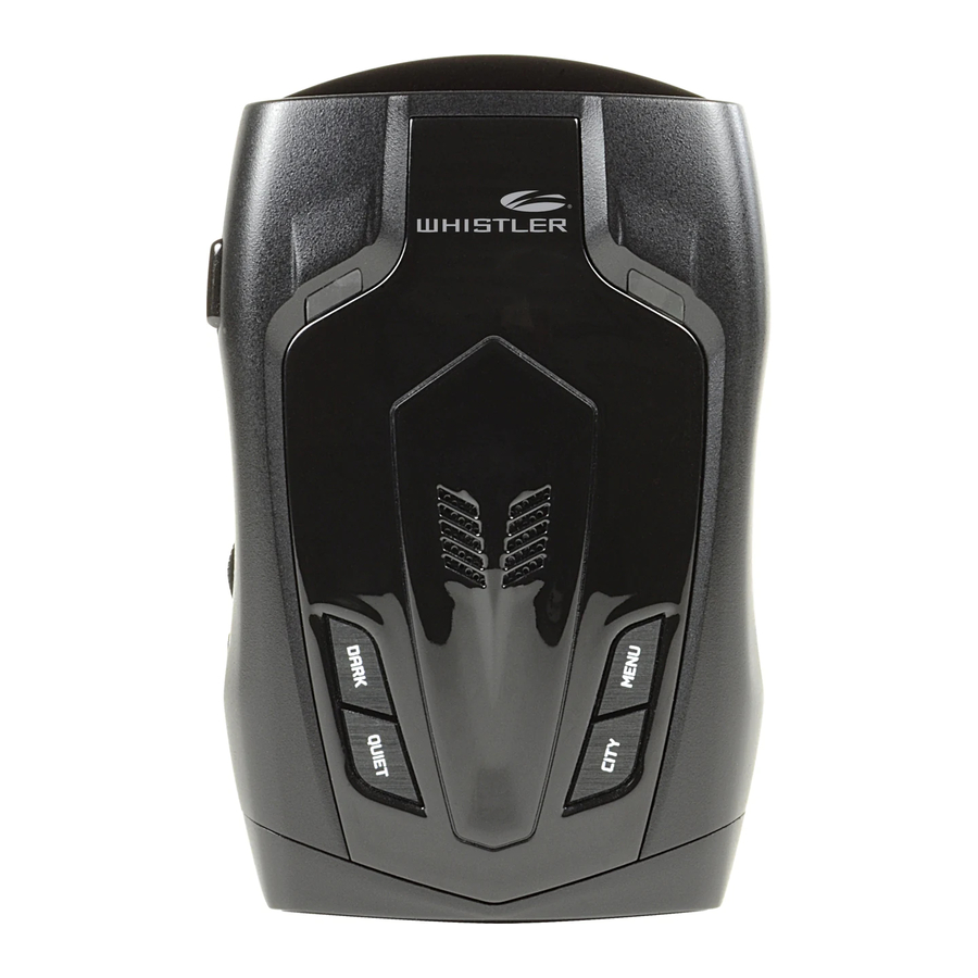Whistler Z31R LaserRadar Detector With GPS Manual ManualsLib