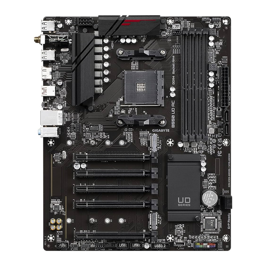 Gigabyte B550 UD AC AM4 ATX Motherboard Manual Rev. 1201 ManualsLib